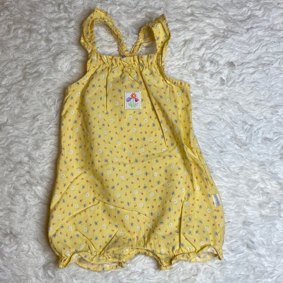 Carter’s Yellow Floral 12-18 Months Overalls - Picture 2 of 8